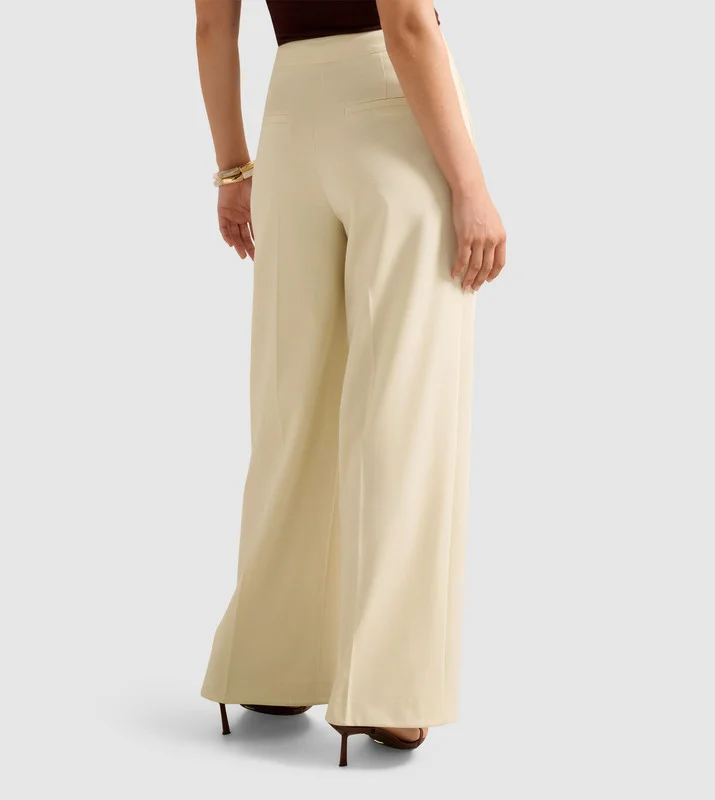 forever new  Pa5198-Ecru Melange Women's Pants for Women | Best Price UAE